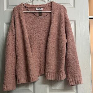 Double Zero Pink Open-Front Cardigan